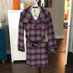 Soia & Kyo pink plaid coat - XS
